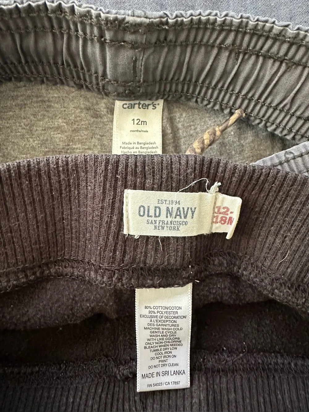 12 and 12-18 month shorts (2) and pants (2)